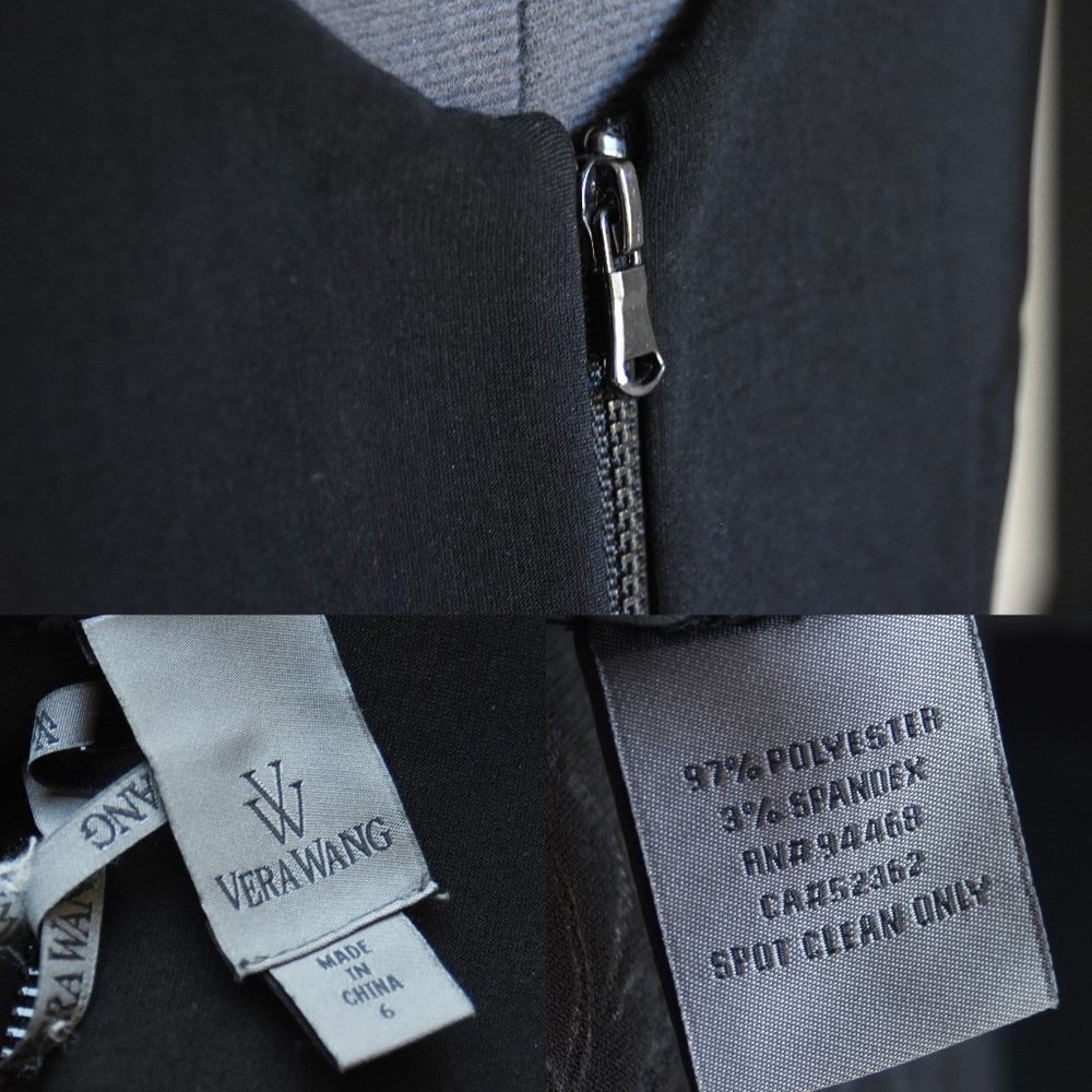 Vera Wang Neoprene Scuba Fit & Flare Black Dress 6 - Picture 7 of 7